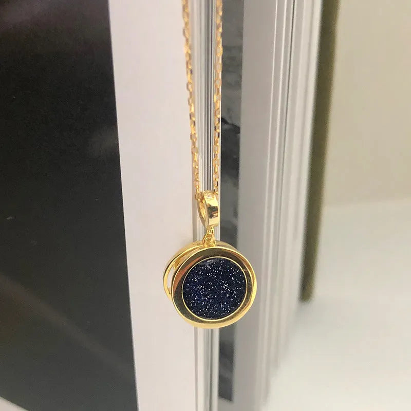 S925 sterling silver star moon necklace with cross chain, 51-80cm perimeter, yellow or white gold colour