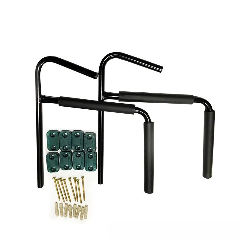Carbon steel kayak and surfboard wall storage rack with dimensions 43 by 38 cm