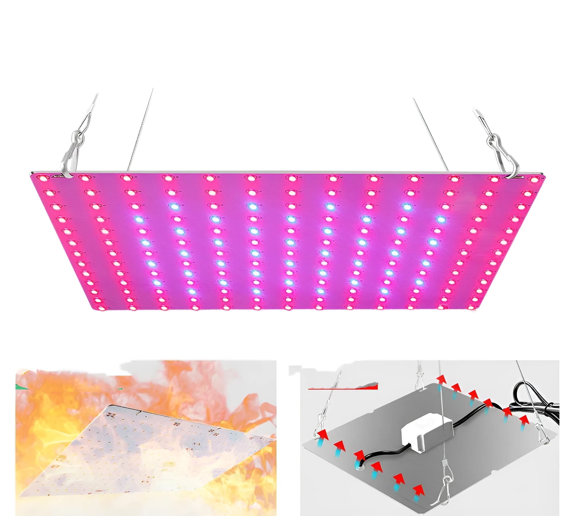 D-section bare board LED plant growth light with aluminium shell and hooks for indoor fruit and vegetable cultivation