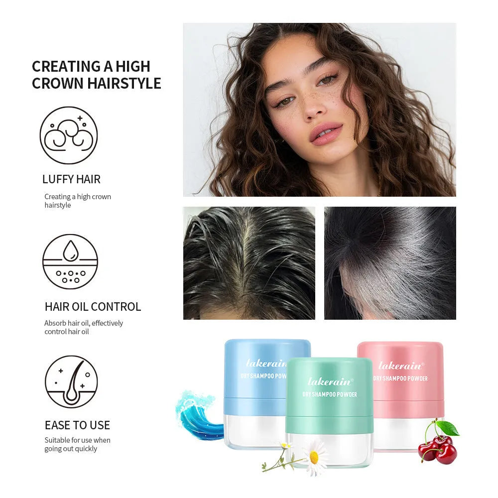 Disposable 5g dry hair powder kit with sponge and mirror for no-rinse hair refresh
