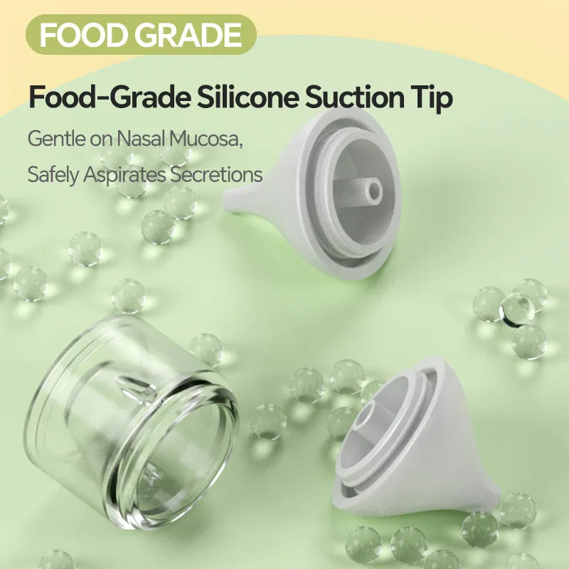 White silicone electric nasal aspirator for children with anti-backflow design