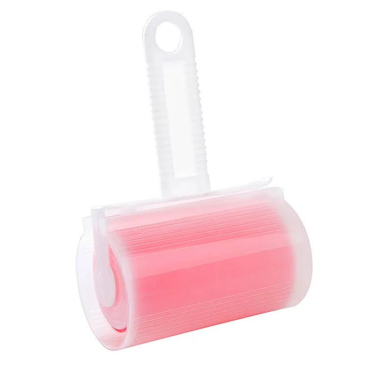 Blue washable reusable lint roller with protective cover for removing pet hair