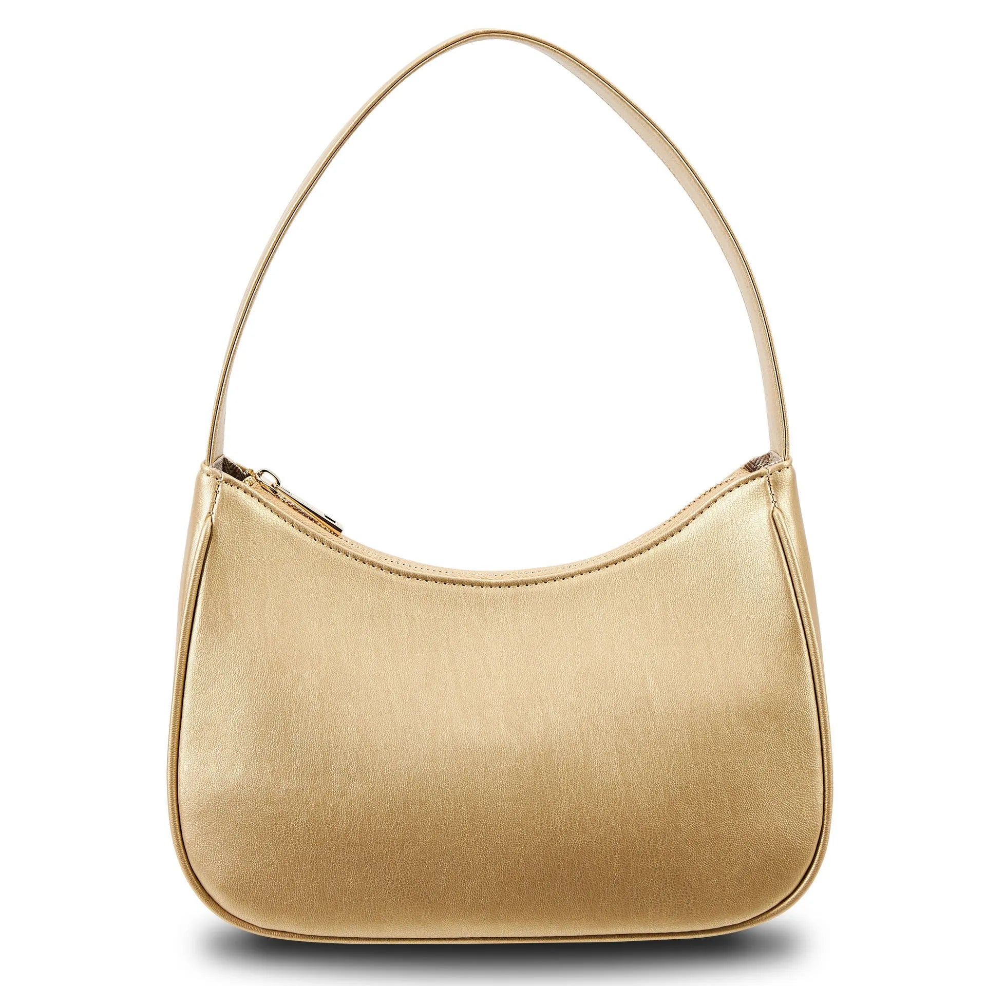 Retro-style waterproof PU leather shoulder bag in apricot colour