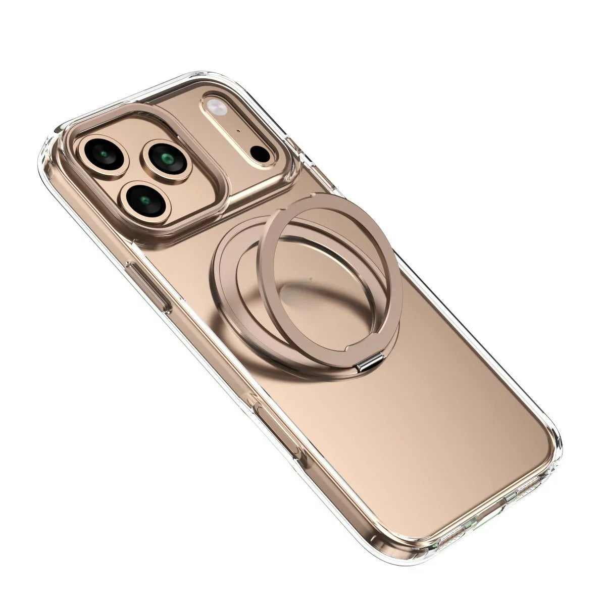 360 rotating magnetic iPhone case with invisible bracket in black, grey, or Desert Gold