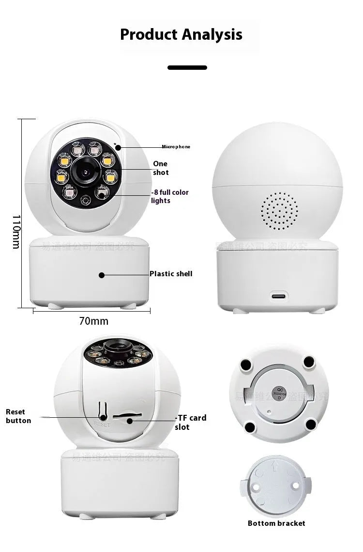 Indoor ceiling mount 1080p security camera with WIFI and Bluetooth connectivity