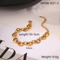 Women's hollow heart bracelet in stainless steel with 18K electroplated gold or steel finish