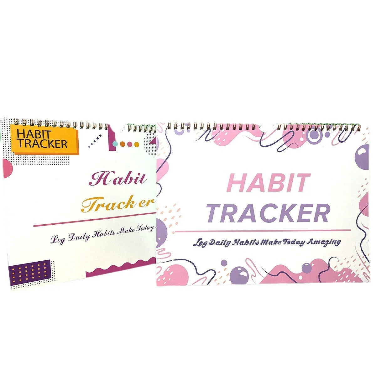 A4 habit tracking journal open showing 12 internal pages for schedule planning