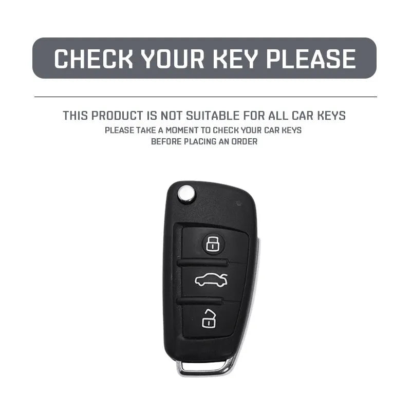White car key cover body with carbon fibre style pattern and mirror finish made of feilin material