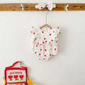 Cotton baby girl romper in Love print, pullover onesie with short climb style, sizes 66cm to 100cm