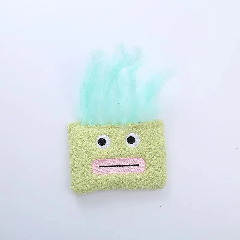 Colourful big mouth explosion head shaped catnip plush toy for cats.