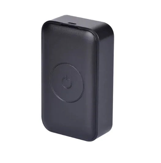 Black GPS pet tracker with ABS casing and USB charging port