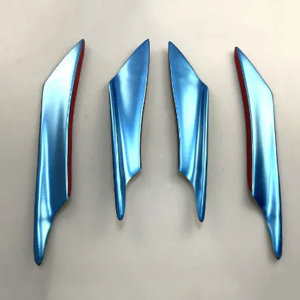 Carbon fibre bumper blade spoiler set of four for automotive front bumper installation
