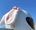 Carbon fibre rabbit ears and bow decoration for motorcycle helmet in multiple colour options