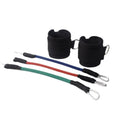Black nylon Taekwondo training pull rope set for leg strength and explosive kicking power development