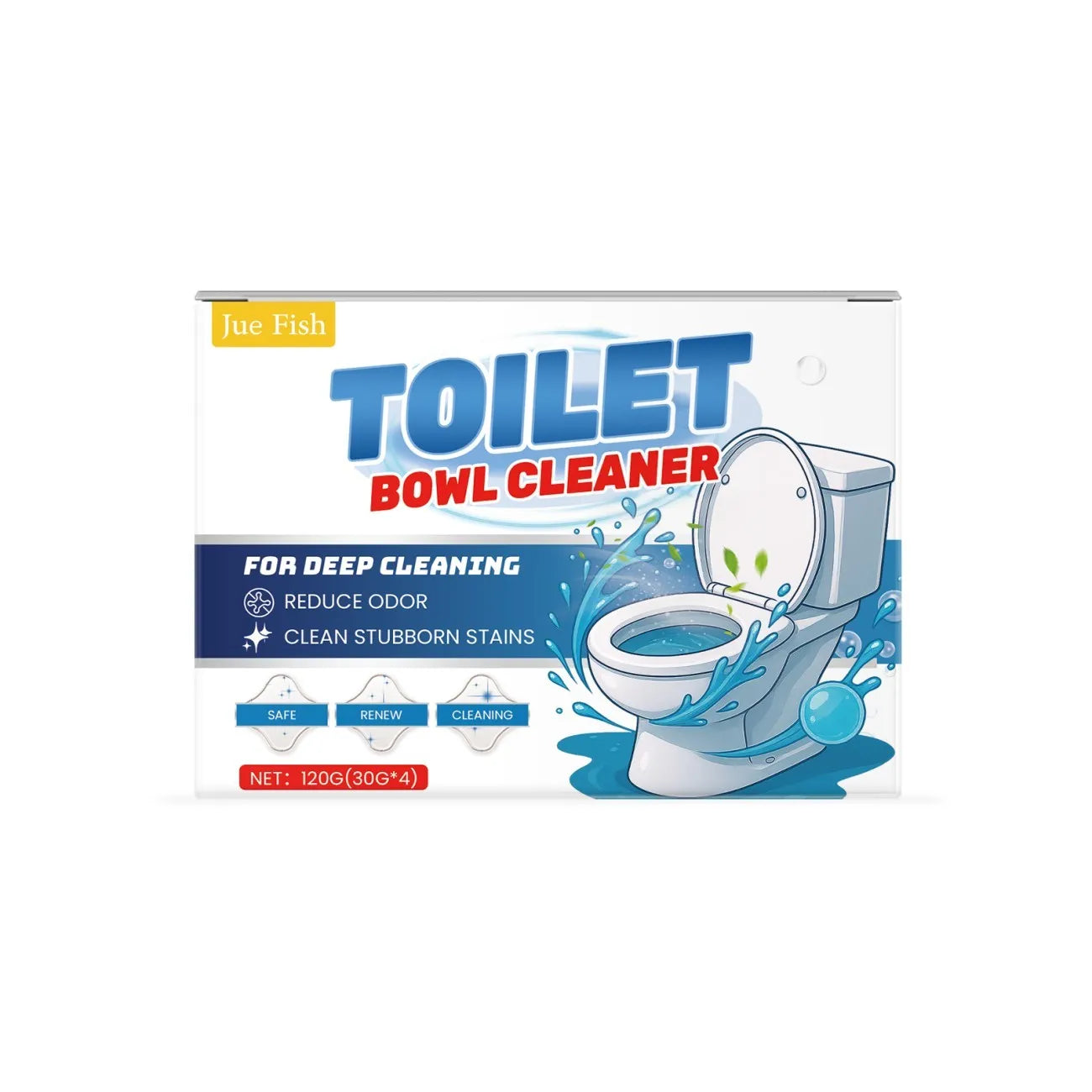 Toilet cleaning powder pack with four individual 30g sachets for urine stain and odour removal