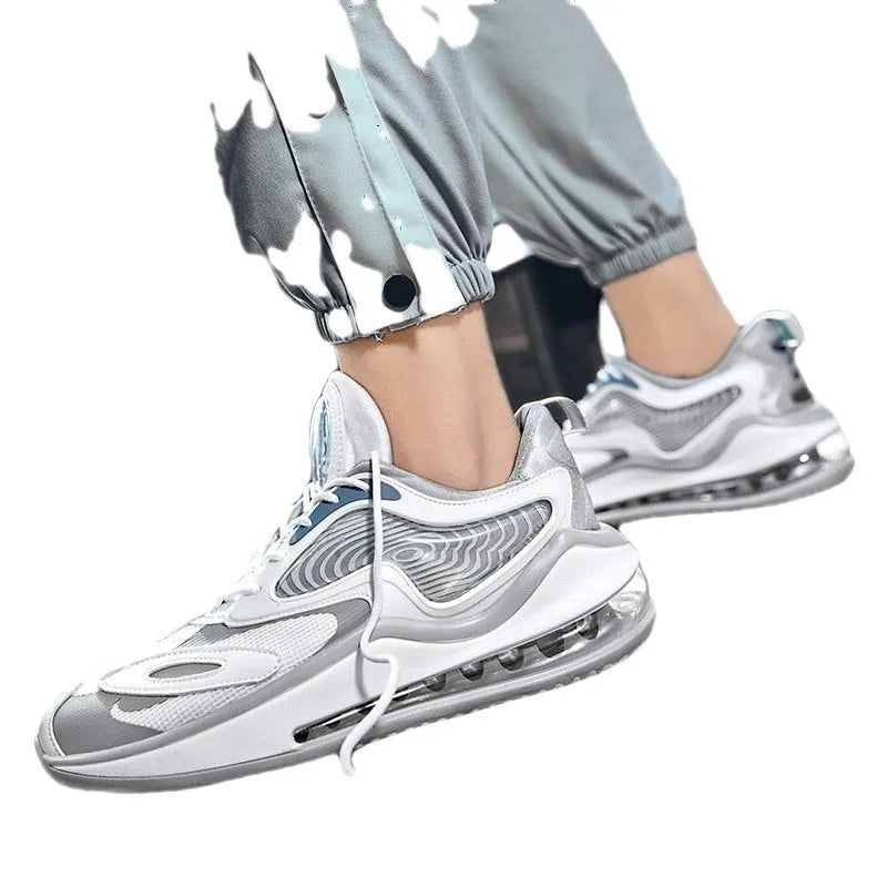 Men's casual summer shoes in Space Black colour with rubber sole and air cushion design.