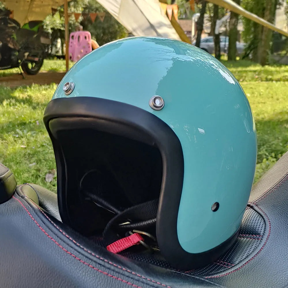 FRP fibreglass motorcycle half helmet shown in cement grey colour, suitable for electric bike commuting.