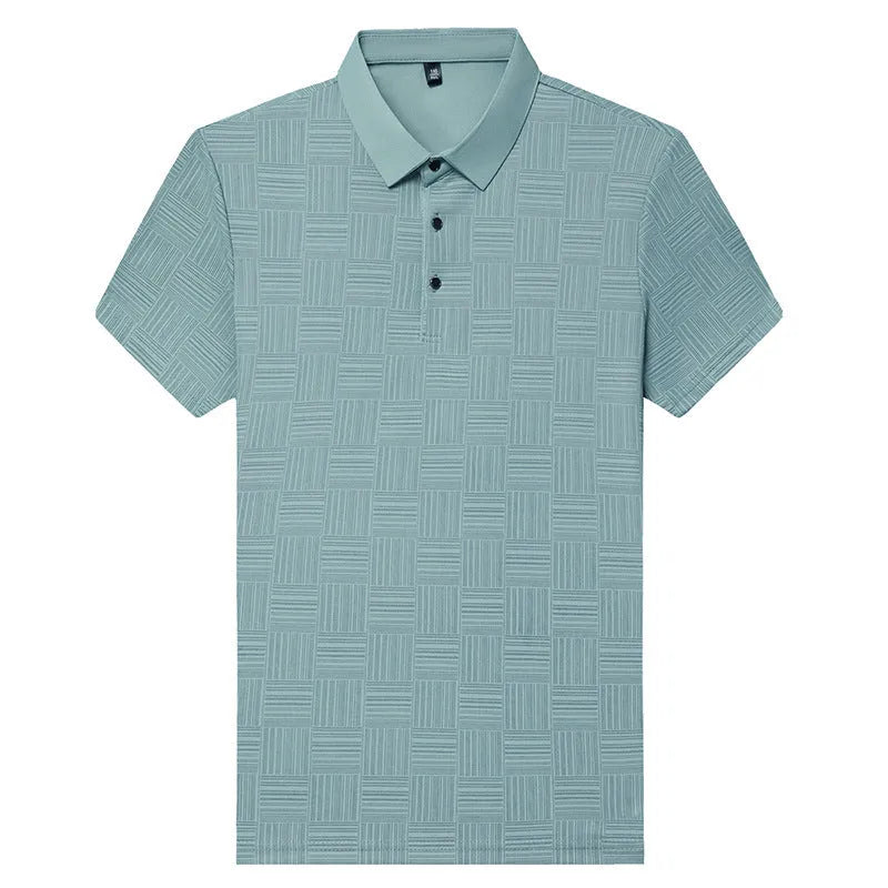 Slim fit men's lapel t-shirt in polyester blend fabric available in multiple colours with Asian sizing