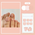 Skin colour J-52 plastic false toenail stickers set with adhesive glue for decorative foot enhancement