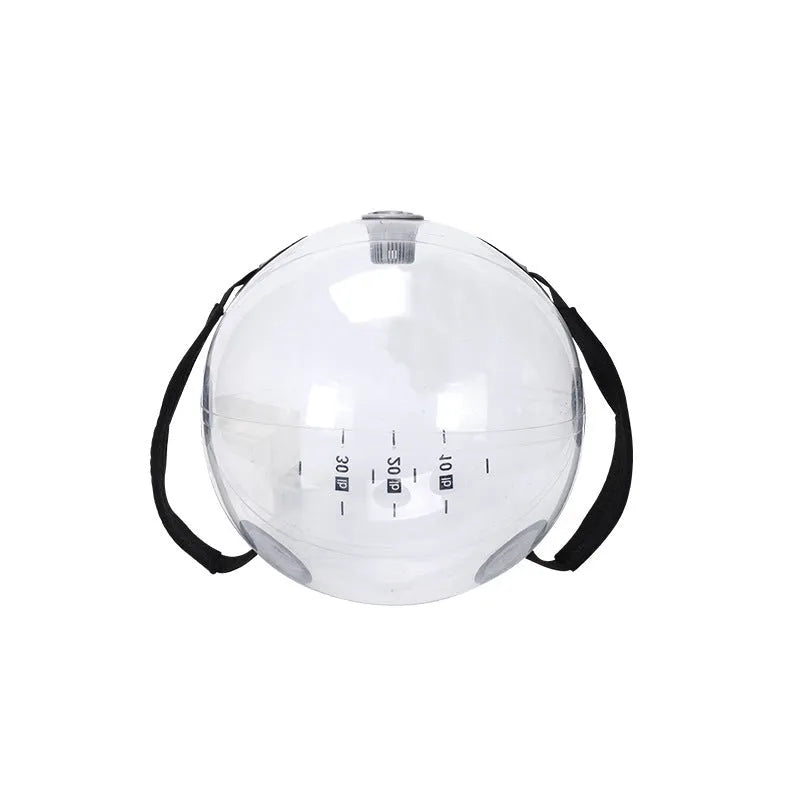 Transparent PVC counterweight water fitness ball D38cm empty on white background