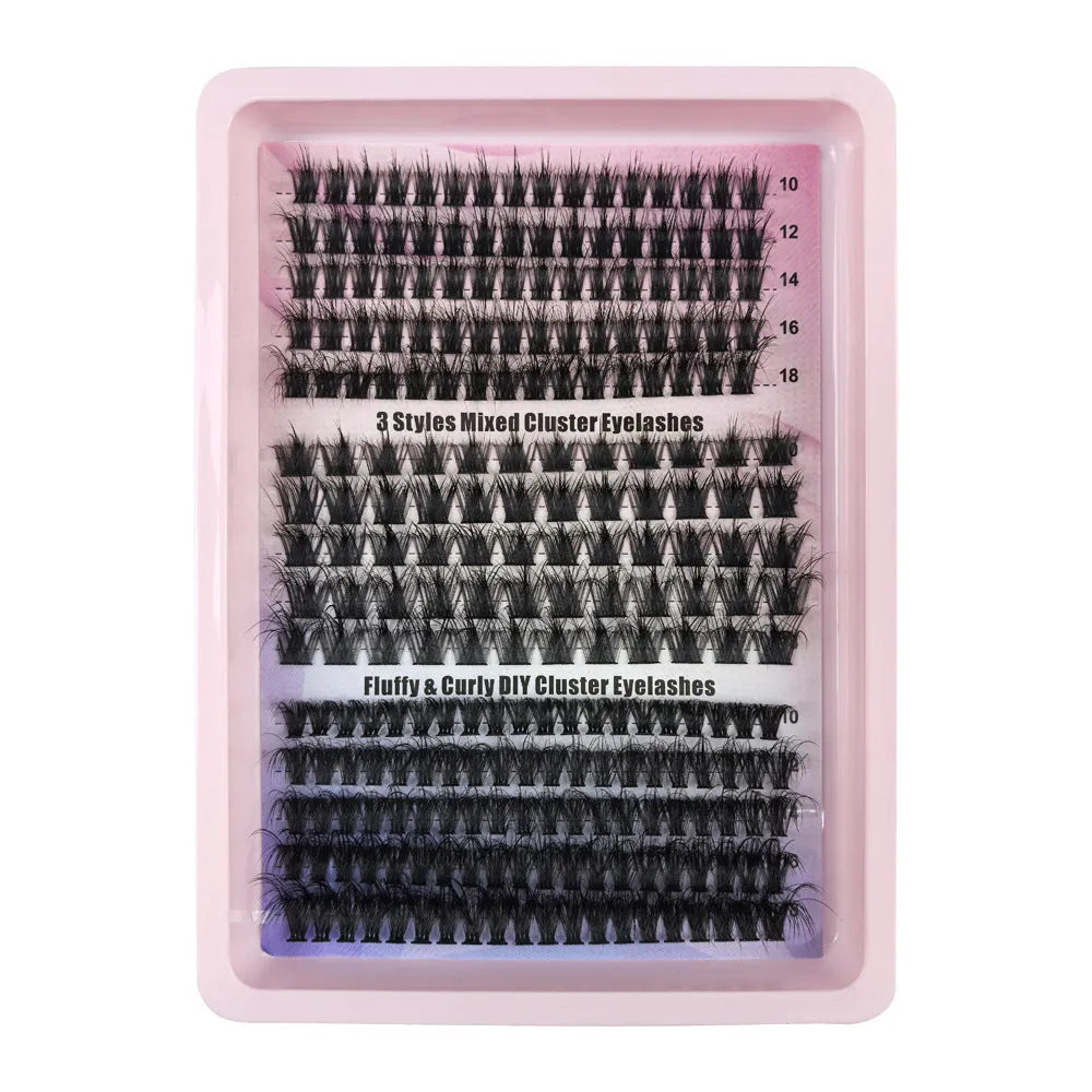Mixed false eyelash set with five different styles in compact 13.7cm box