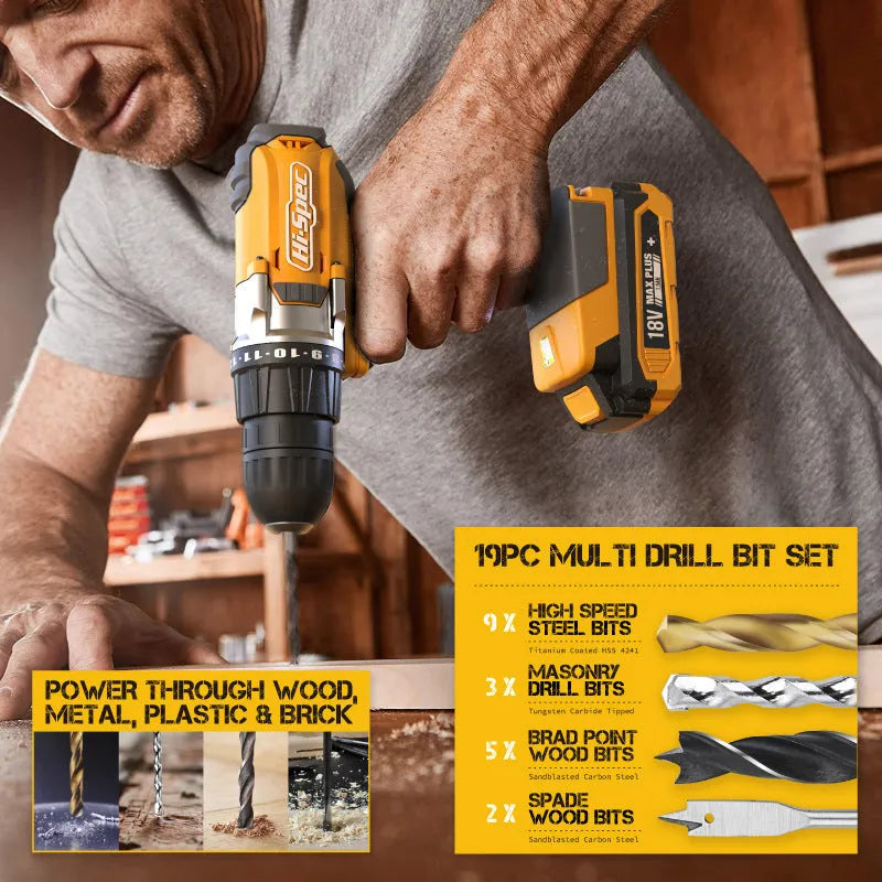 Grey and yellow toolbox containing an 82-piece chrome-vanadium steel hardware tool set for DIY repairs.