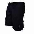 Men's loose fit cotton casual shorts with drawstring waist and multiple pockets in khaki colour