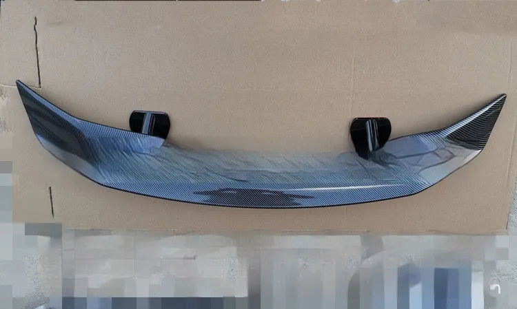 Universal punch-free ABS plastic car boot lid tail wing spoiler in bright black finish