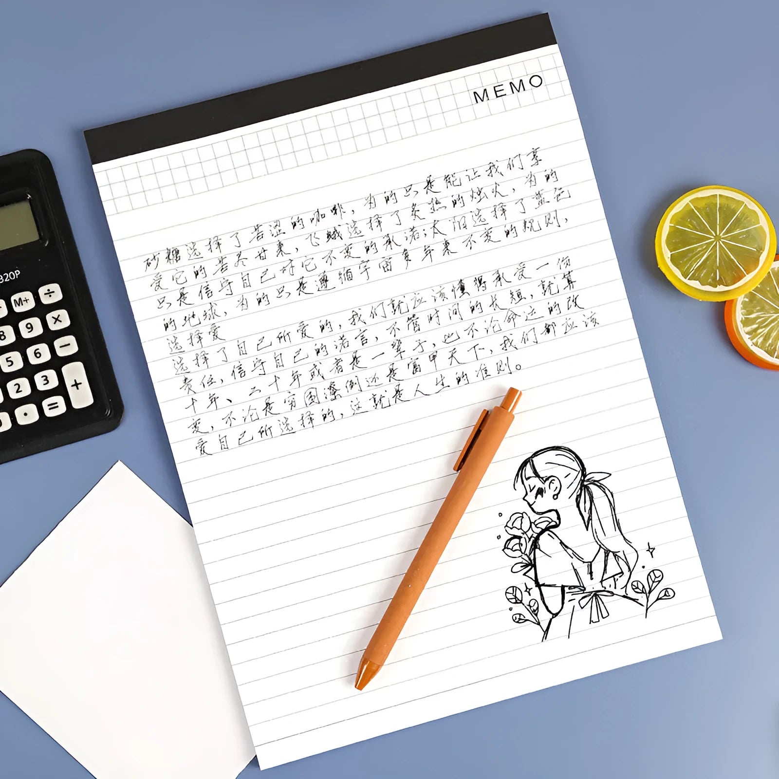 A4 tearable notebook with grid paper and wireless adhesive binding for meeting minutes