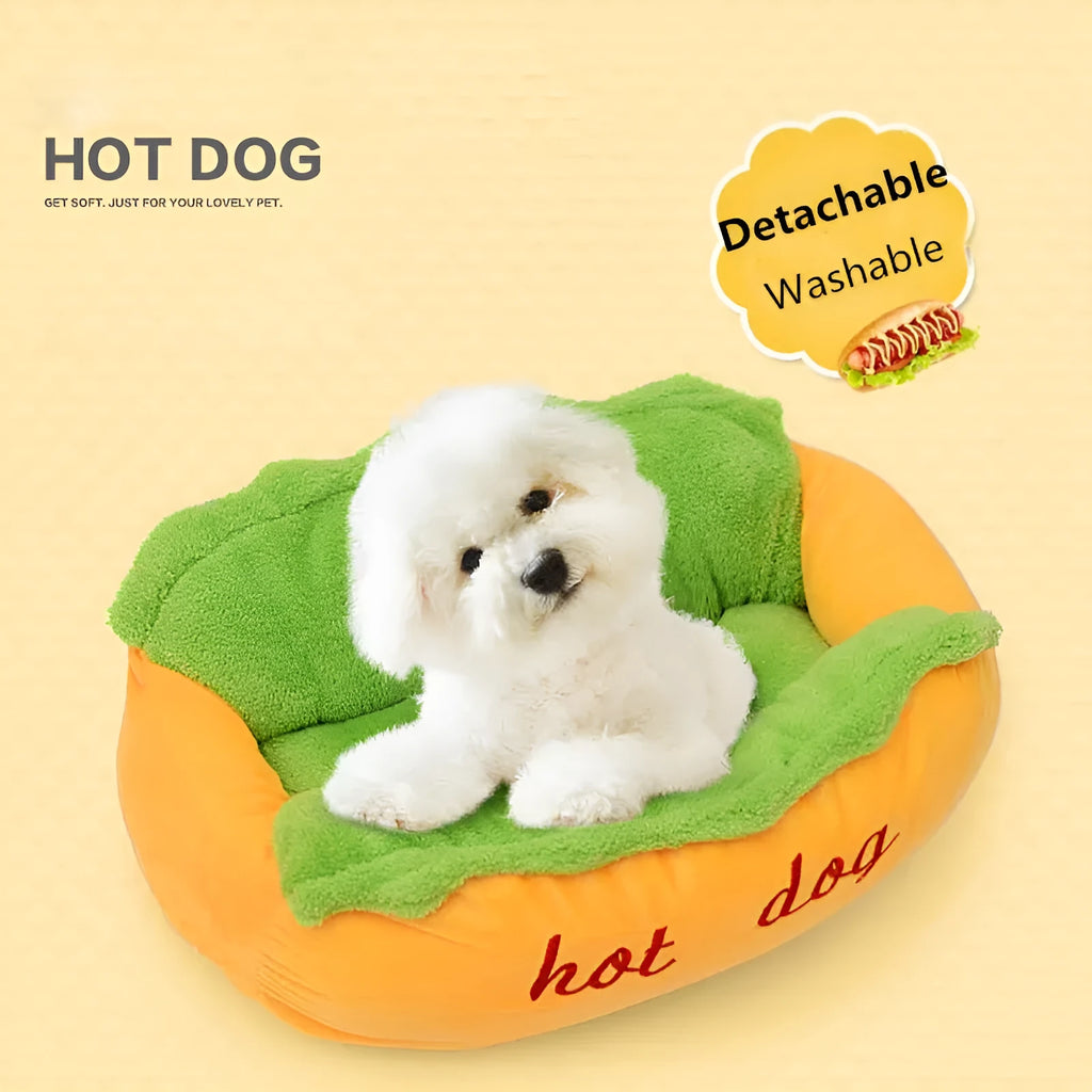 Removable mat dog bed with flannelette top and anti-slip base in grey colour