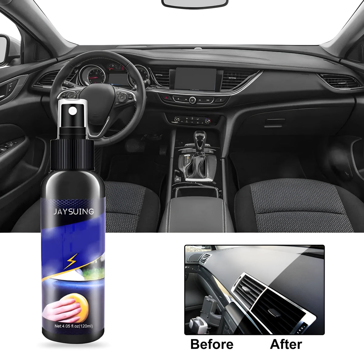 120ml car dashboard renovation cleaner bottle for dust-proof seat and interior care