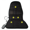 Black heating massage mat with infrared physiotherapy function and adjustable speed control