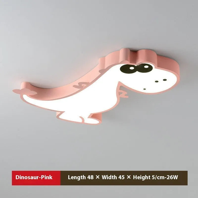 48cm diameter cartoon dinosaur ceiling light with a modern aluminium and PVC design.