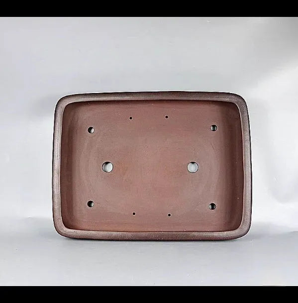 Handmade antique rectangular purple clay flower pot for indoor plants