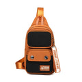 Nylon outdoor leisure crossbody shoulder bag with contrast colour trim options