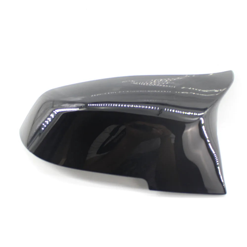 Pair of paint bright black BMW F series replacement rear-view mirror shells