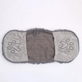 Grey chenille pet towel made from fibre for drying dogs and pets after a bath or swim