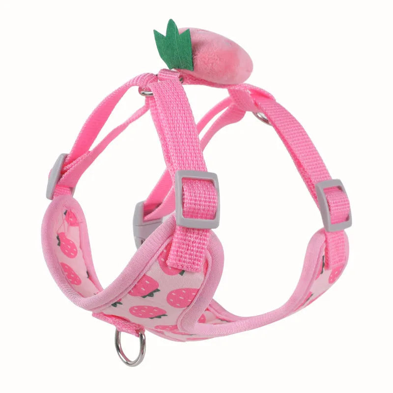 Reflective vest-style dog harness with handle rope in carrot colour for small dogs