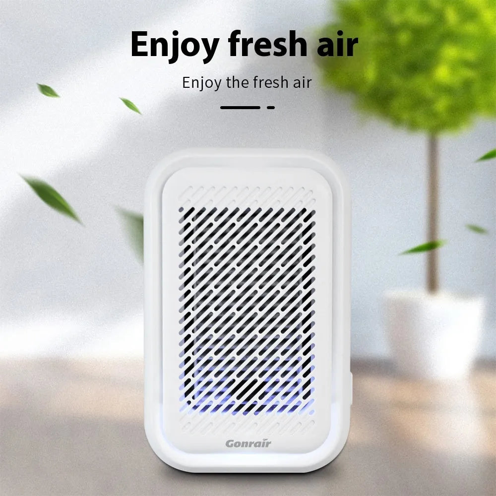 White wall-mounted air purifier with direct plug-in design for rooms under 10 square metres
