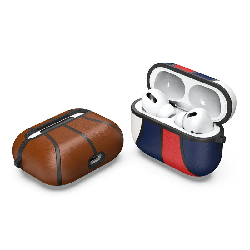 Basketball design flip case for Apple AirPods Pro in TPU with leather-look veneer finish