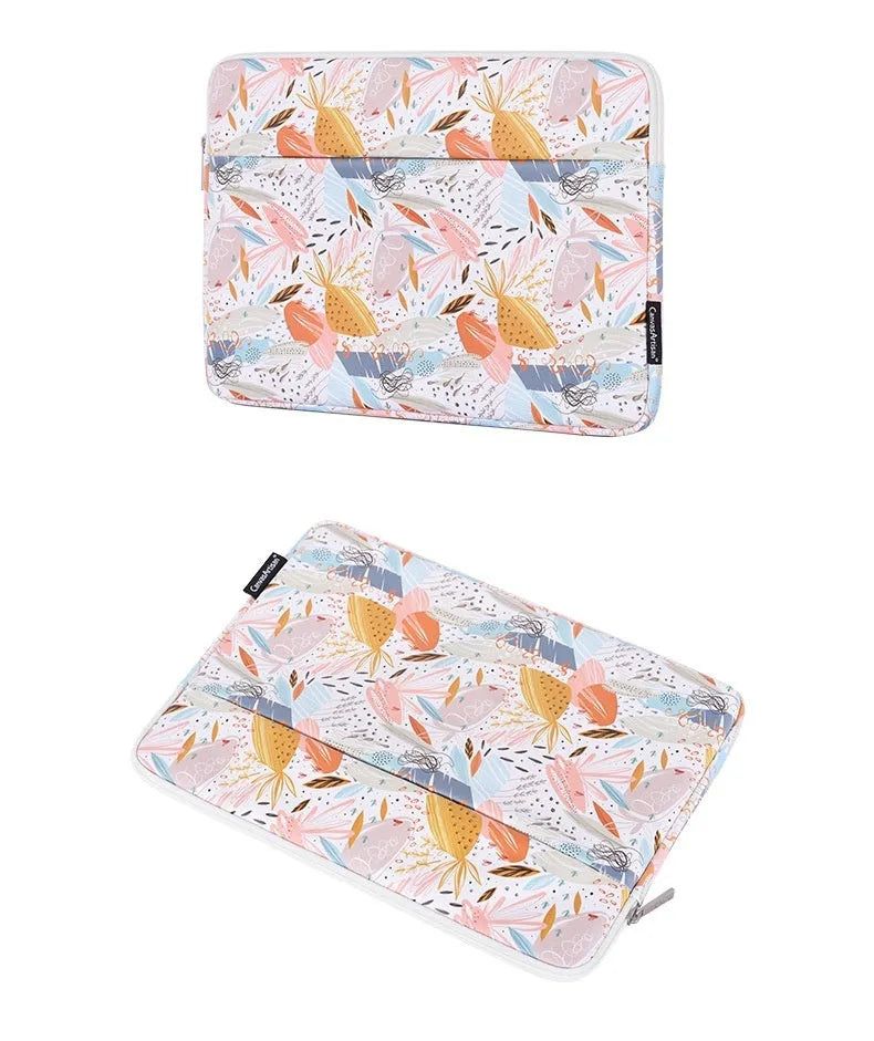 White waterproof PU leather laptop inner bag for 14 inch computers with anti-seismic protection