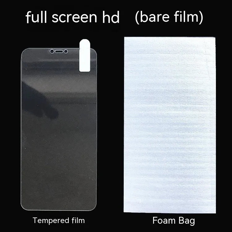 HD tempered glass screen protector for Samsung mobile phones showing full-screen coverage.