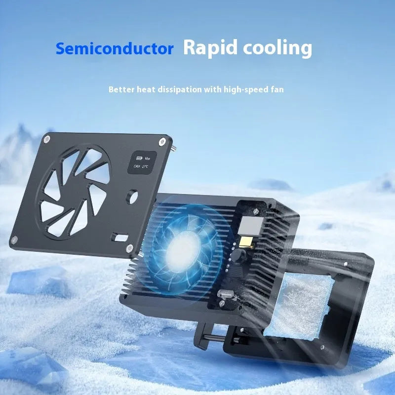 Black aluminium PC cooling radiator with fins, measuring 89mm by 52mm.