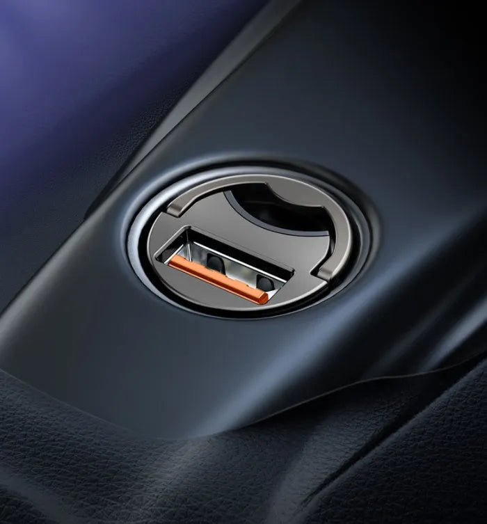 Baseus electro-optical grey 30W PPS car charger with 1-metre USB cable