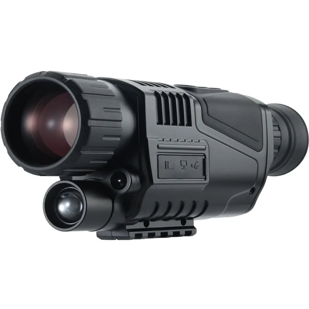 NV300 infrared digital night vision telescope body with 40mm lens, rubber-coated ABS casing, and included storage bag for outdoor hunting and bird watching