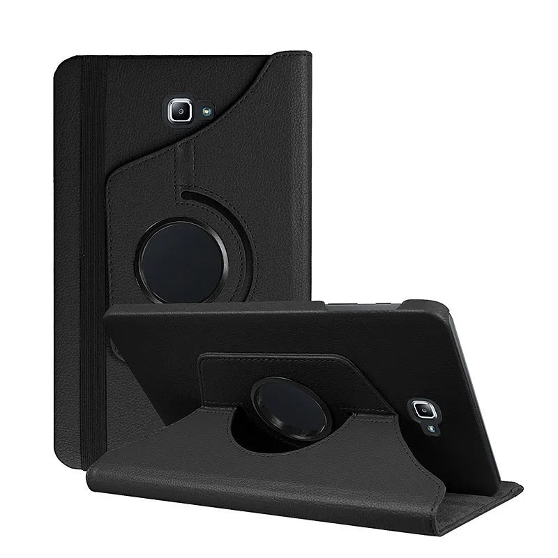 iPad rotating litchi grain leather protective case in clamshell design with multiple colour options