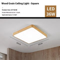 Nordic style square LED wall light with wood grain finish and modern iron art design
