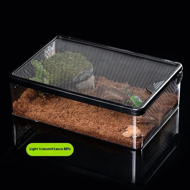 Cylinder track box with engineering plastic wire fence, clear or transparent black frame, for turtle hamster corn snake
