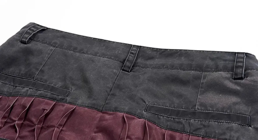 Boys' wide-leg function pants in Korean style, available in black or grey solid colours