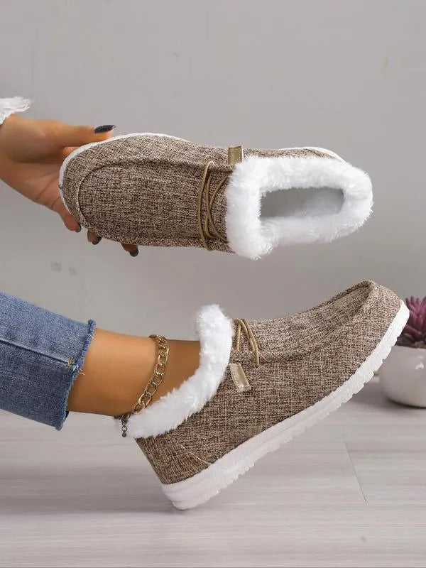 Women's casual straight cotton flat shoes round toe colour options black navy brown pink pebble lime